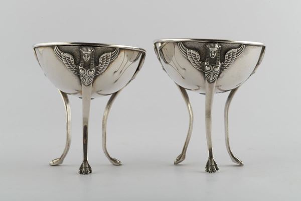 Pair of silver salt shakers